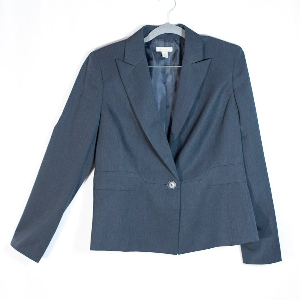 Kim Rogers Women's Short Blazer Suit Jacket Navy Blue  Office Size 10